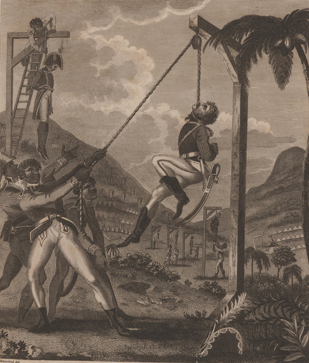 De Haïtiaanse Revolutie. Slavenopstand in de nacht van 21 augustus 1791, 1805 door Marcus Rainsford