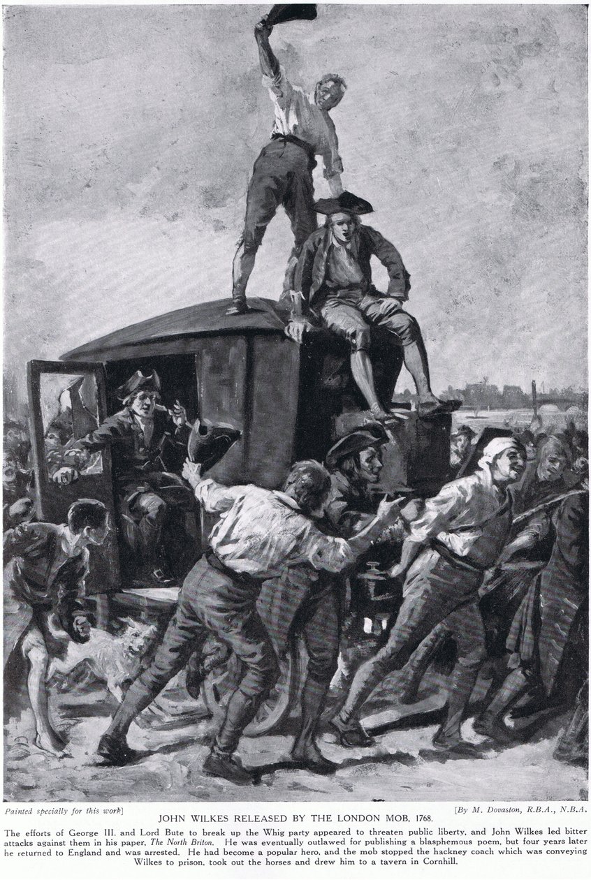 John Wilkes vrijgelaten door de Londense maffia door Margaret (after) Dovaston
