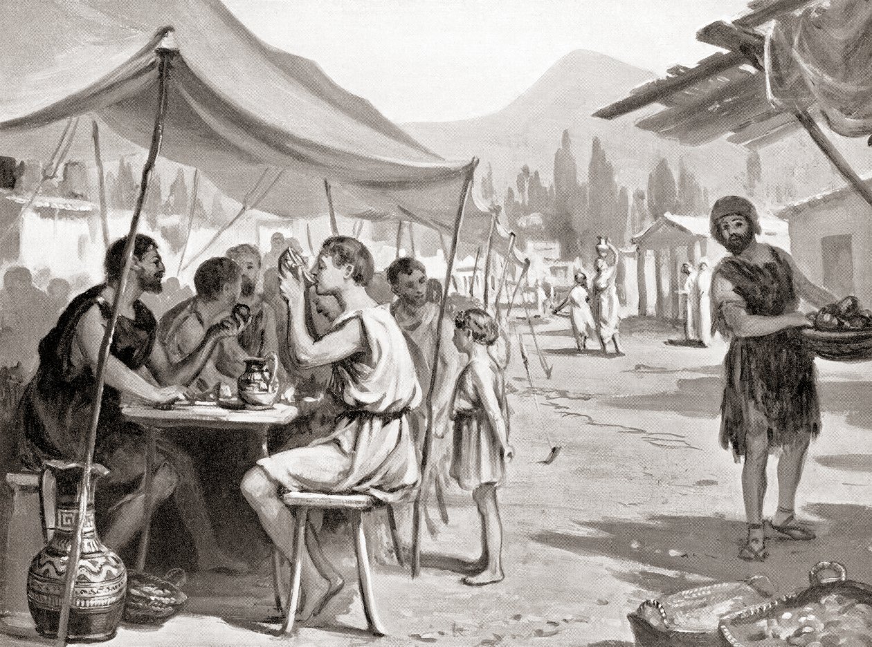Een van de wetten van Lycurgus, de Spartaanse hervormer, was dat niemand thuis of privé mocht eten, uit Hutchinson