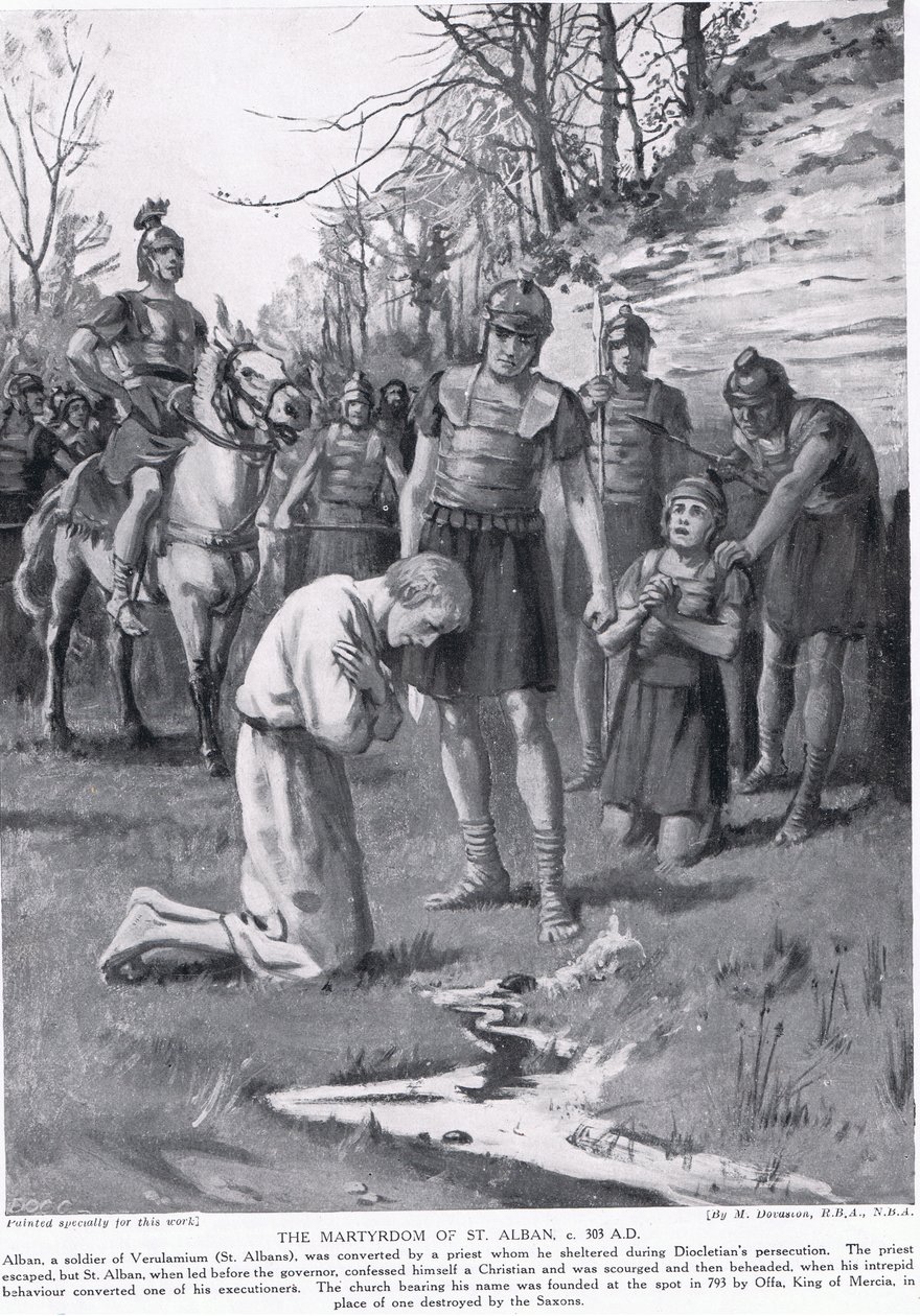 Het martelaarschap van St. Alban, illustratie uit 