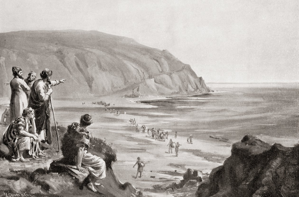 De aankomst van de Feniciërs aan de oostkust van de Middellandse Zee, ca. 1500 v.Chr., uit Hutchinson
