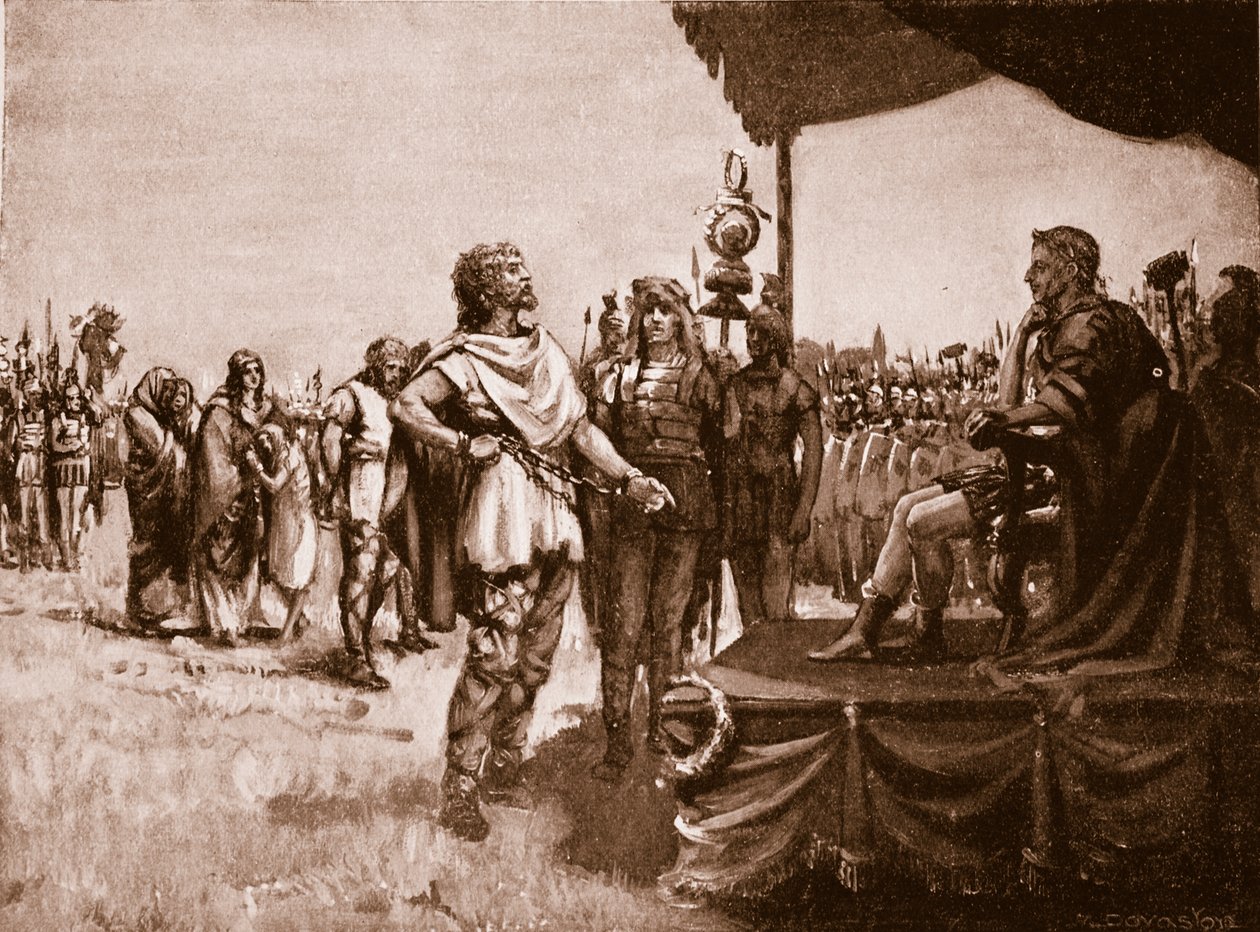 Caractacus voor Claudius, illustratie uit 