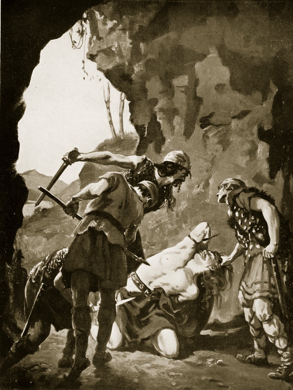 Constantijn II gedood door de Denen, 881 na Chr., illustratie uit 