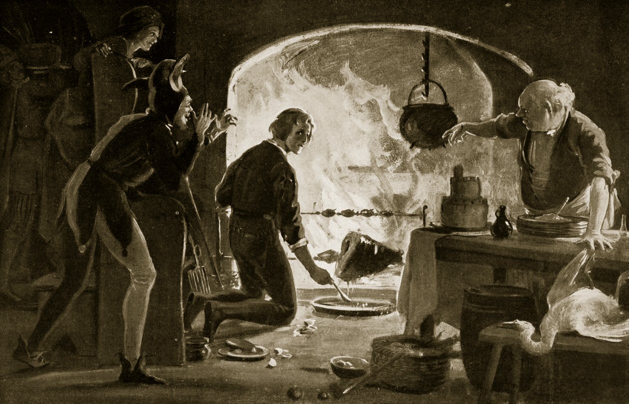 Lambert Simnel in de keuken, illustratie uit 