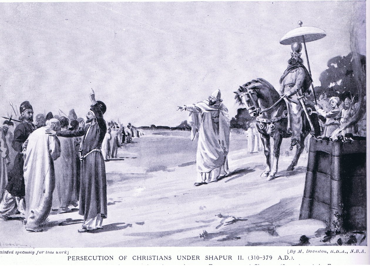 Vervolging van de christenen onder Shapur II (litho) door Margaret Dovaston