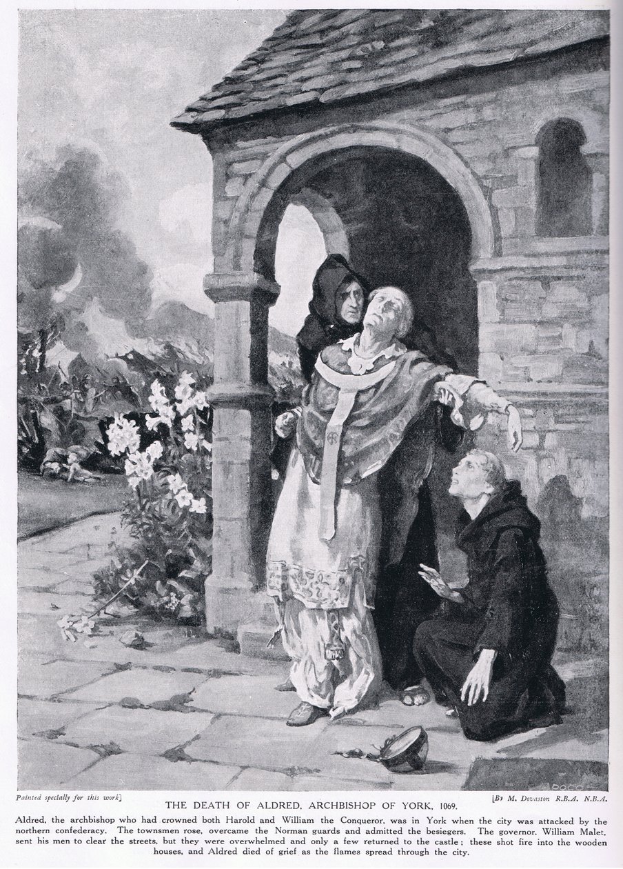 De dood van Aldred, aartsbisschop van York AD1069 door Margaret Dovaston