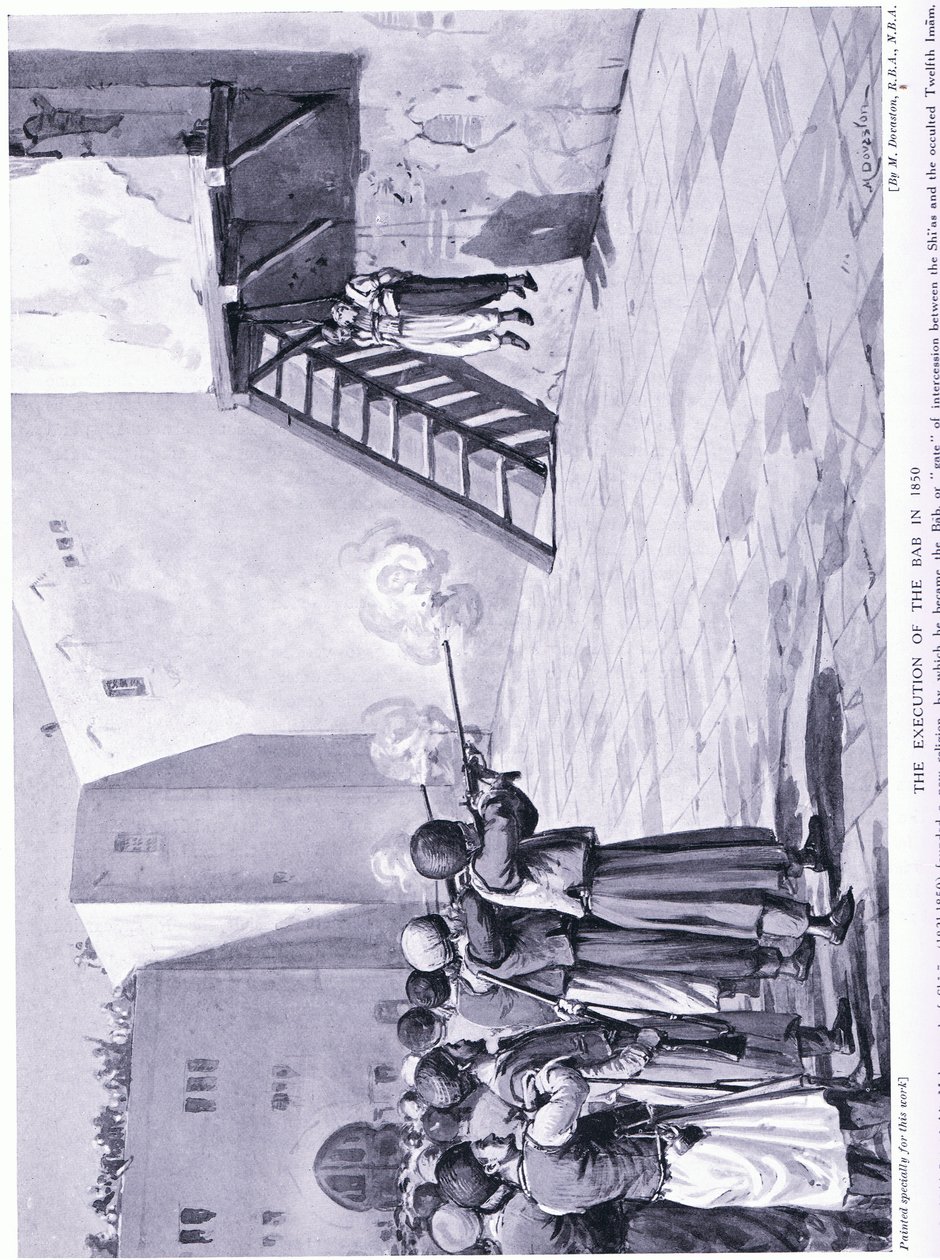 De executie van de Bab in 1850AD (litho) door Margaret Dovaston