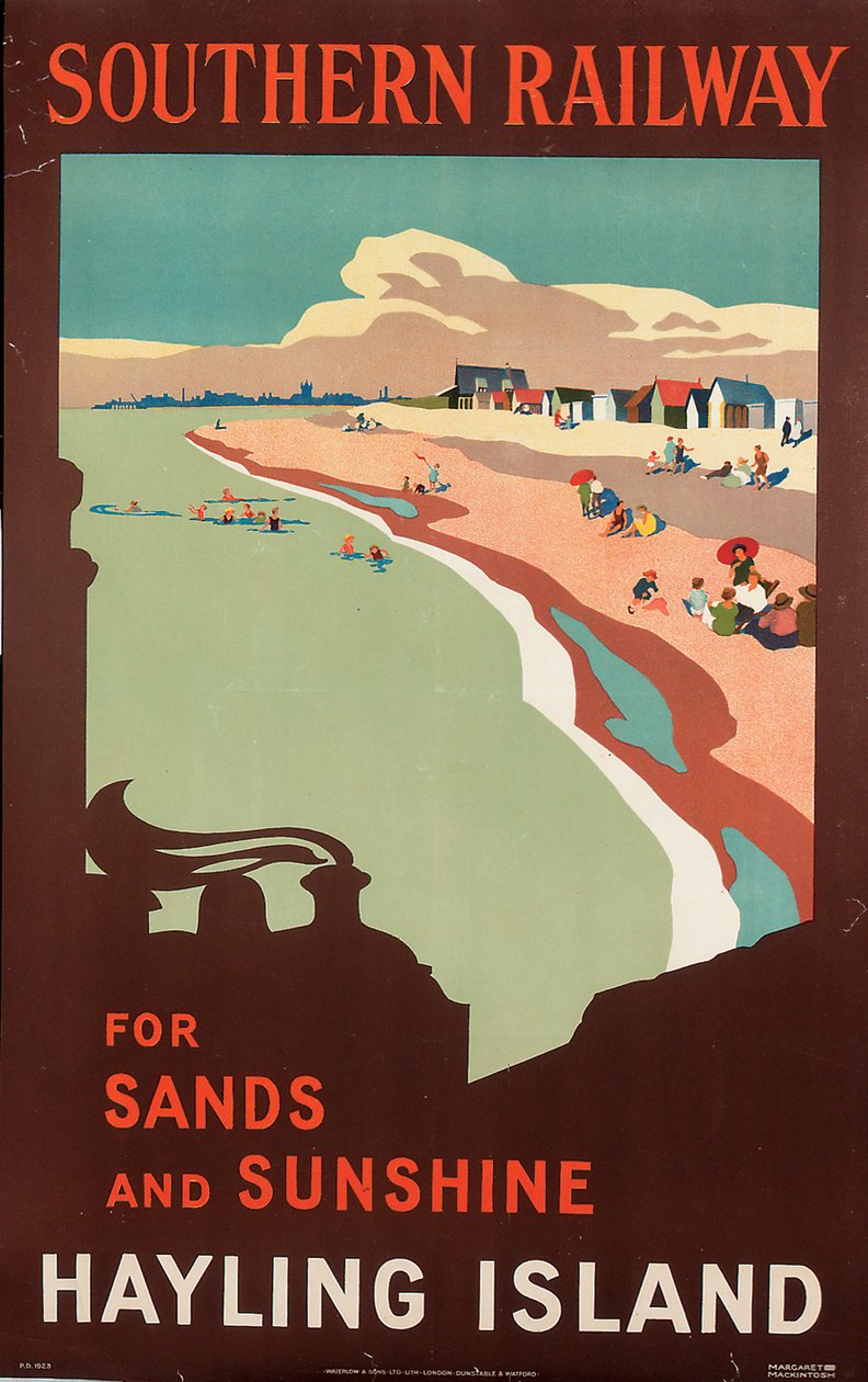 Hayling Island, poster voor Southern Railway door Margaret MacDonald Mackintosh