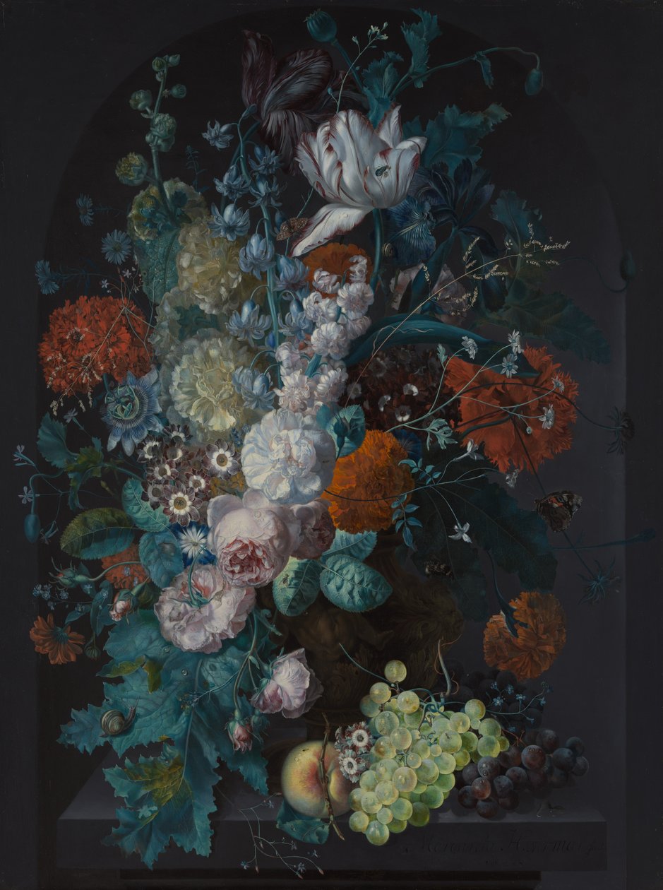 Een vaas met bloemen, 1716 door Margareta Haverman
