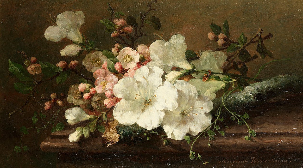 Margaretha Roosenboom - Stilleven met bloesem door Margaretha Roosenboom