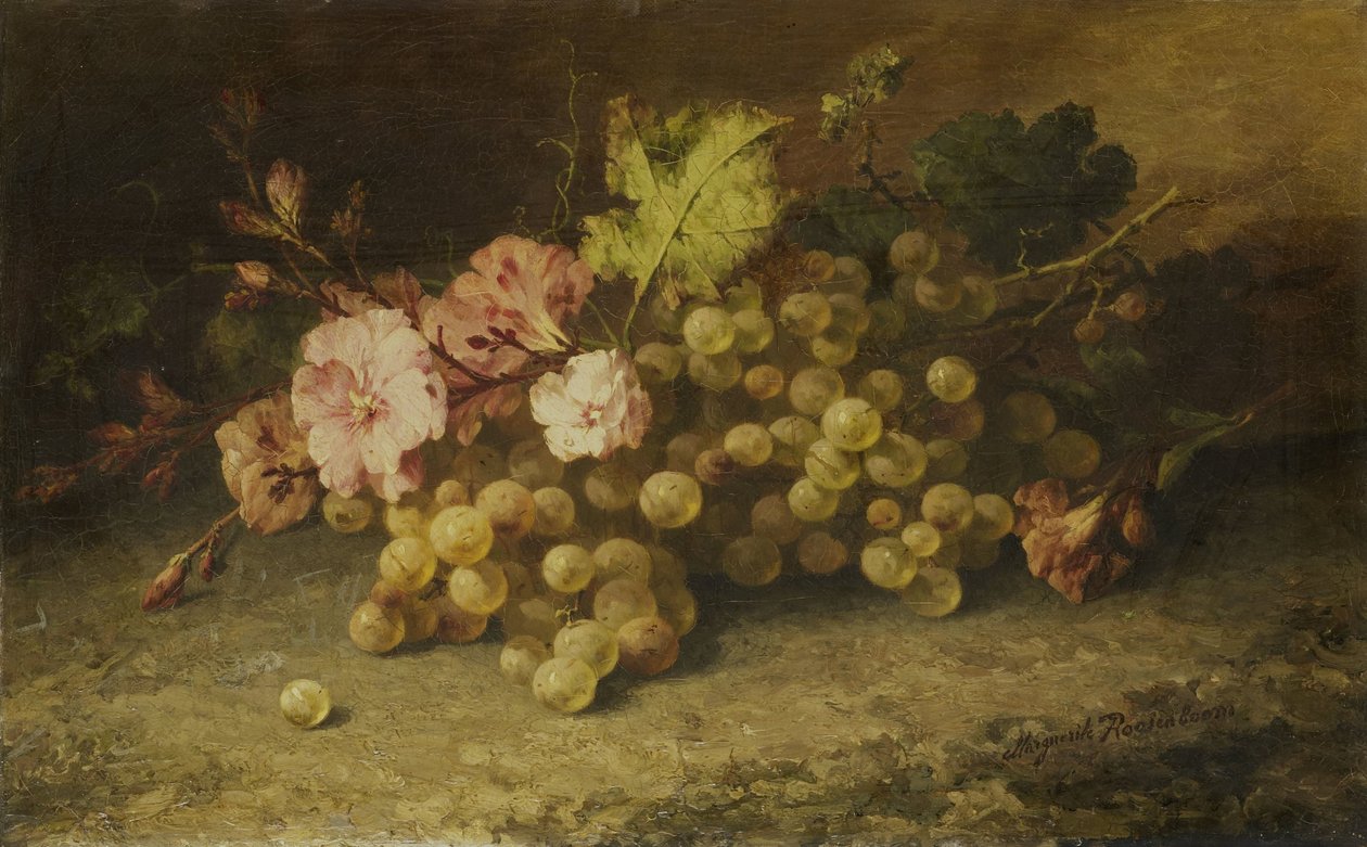 Stilleven met druiven door Margaretha Roosenboom