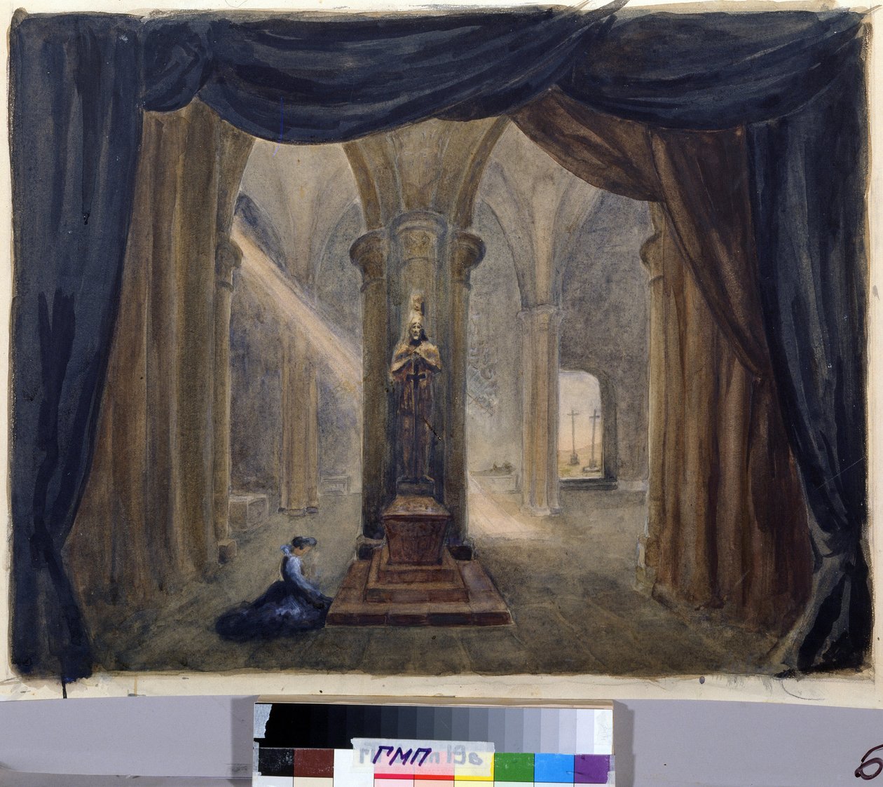 Decorvoorbereiding voor de opera "De gast van Pierre", door Alexandre Dargomyjski (1813-1869) door Margarita Genrichovna Genke Shifrina