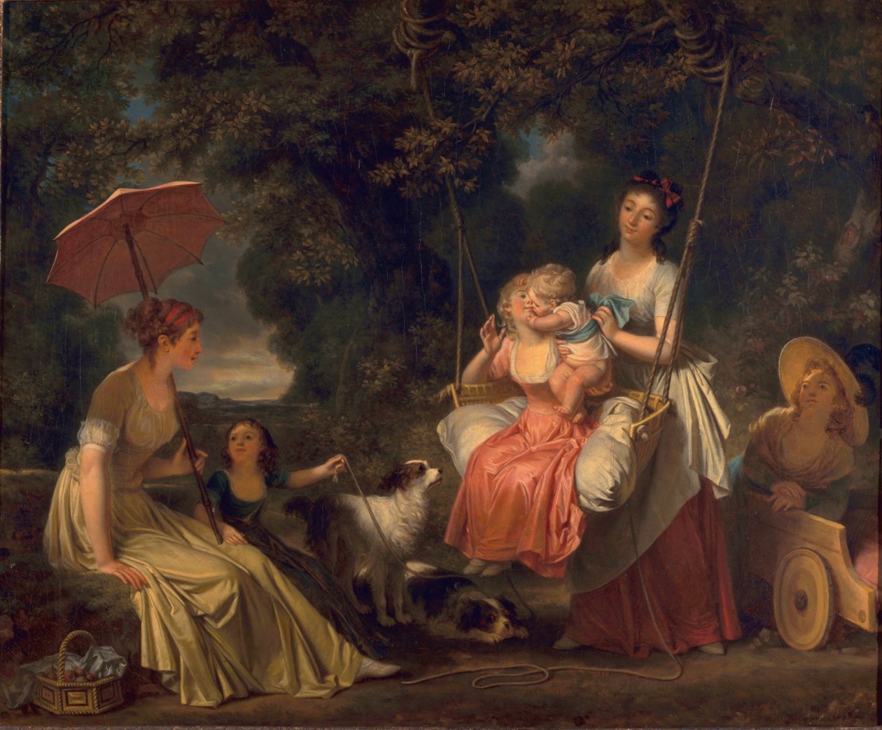 De kus van onschuld, of De schommel, ca. 1787-88 door Marguerite Gerard