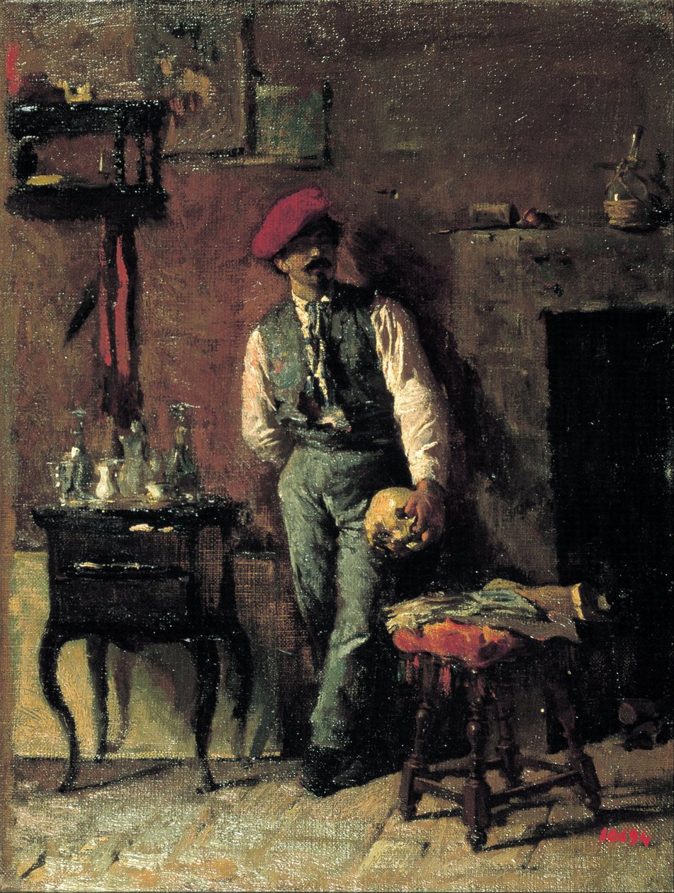 Portret van de Schilder Joaquim Agrassot door Marià Fortuny Marsal