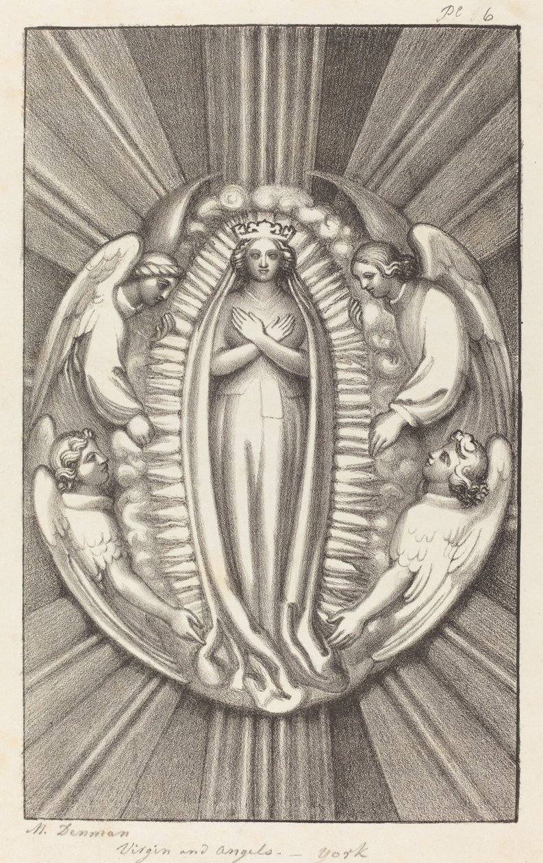 Maagd en Engelen, een Sleutelsteen in York door Maria Denman after John Flaxman
