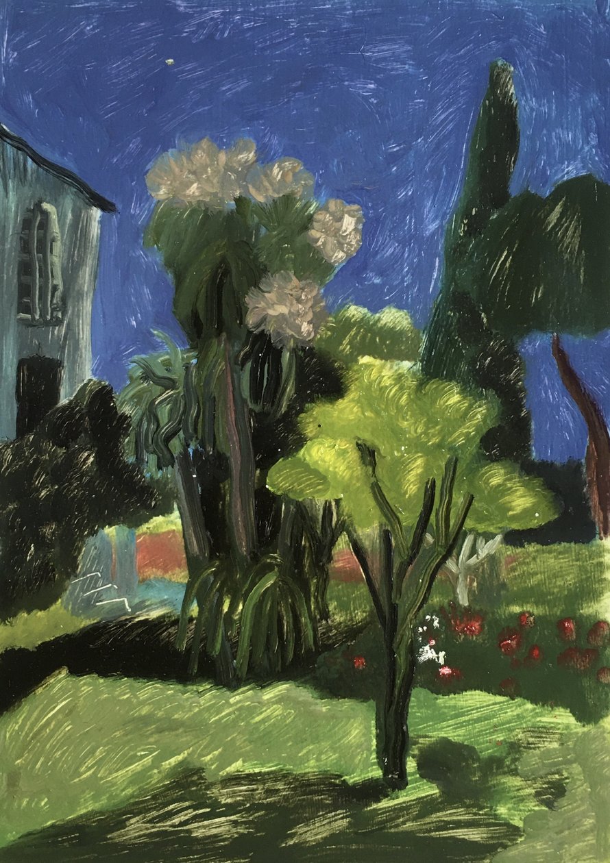 Turkse tuin, 2019 (olieverf op papier) door Maria Magenta
