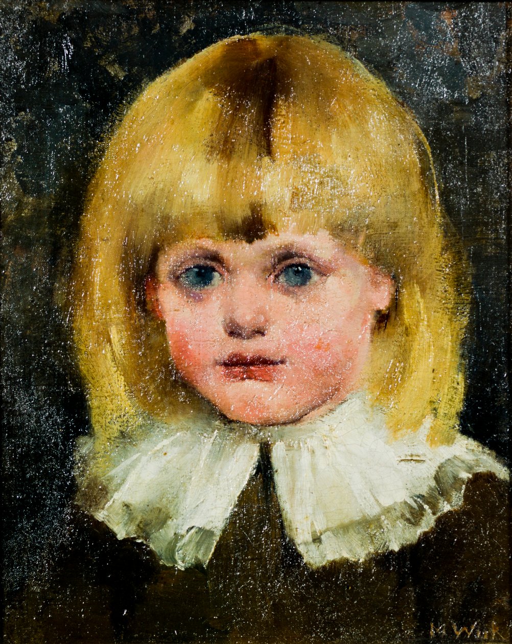 Meisjeshoofd (Hilja Tukiainen); schilderij door Maria Wiik