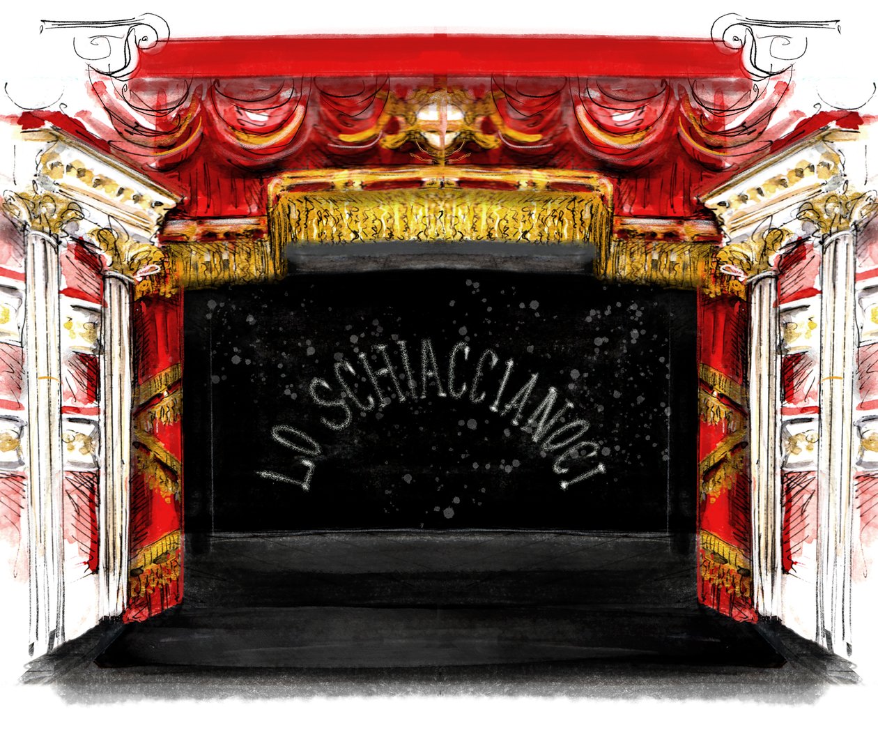 La Scala, 2018 (aquarel op papier, digitaal) door Marianna Kulukundis