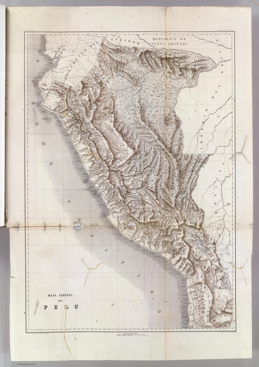 Algemene kaart van Peru, 1865 door Mariano Felipe Paz Soldan