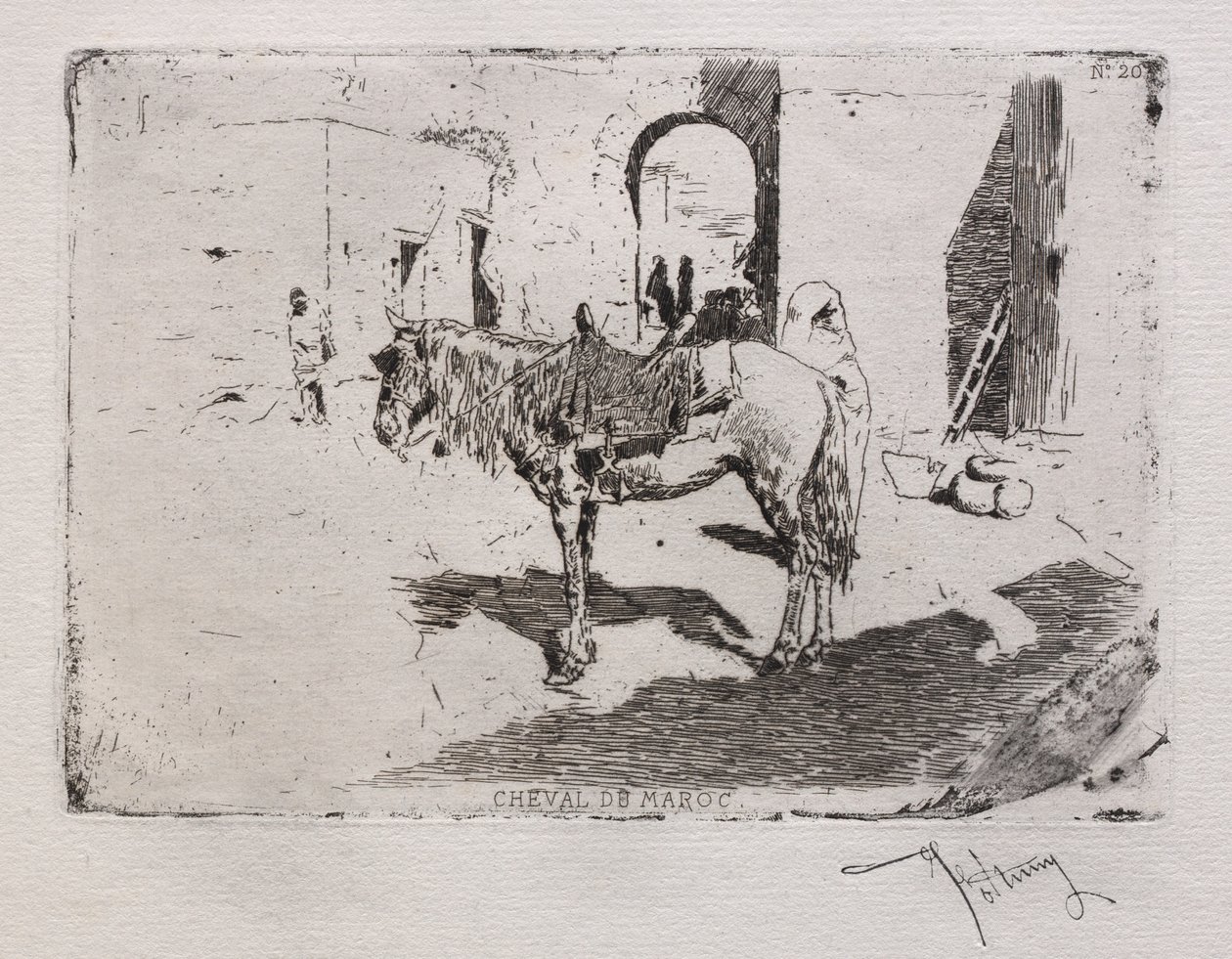 Marokkaans paard door Mariano Fortuny y Marsal