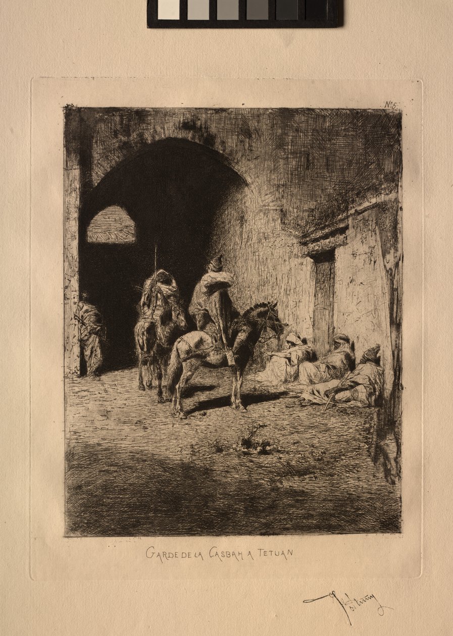 Garde van de Kasbah in Tetuan door Mariano Fortuny y Carbó