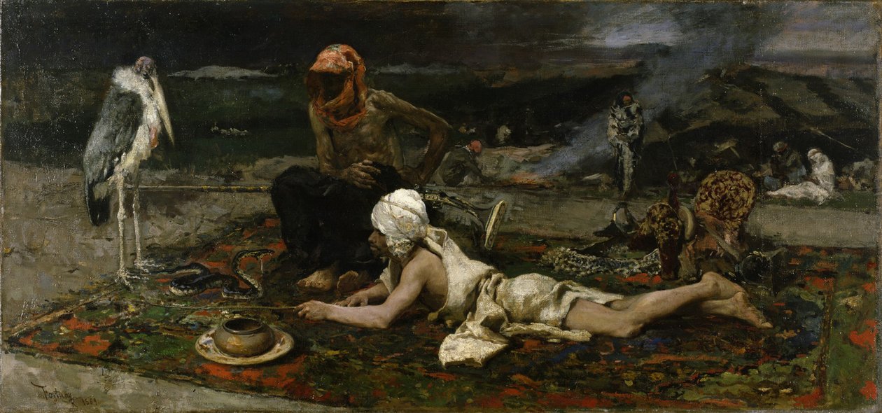 Hindoe slangenbezweerders, 1869 door Mariano José María Bernardo Fortuny y Carbó