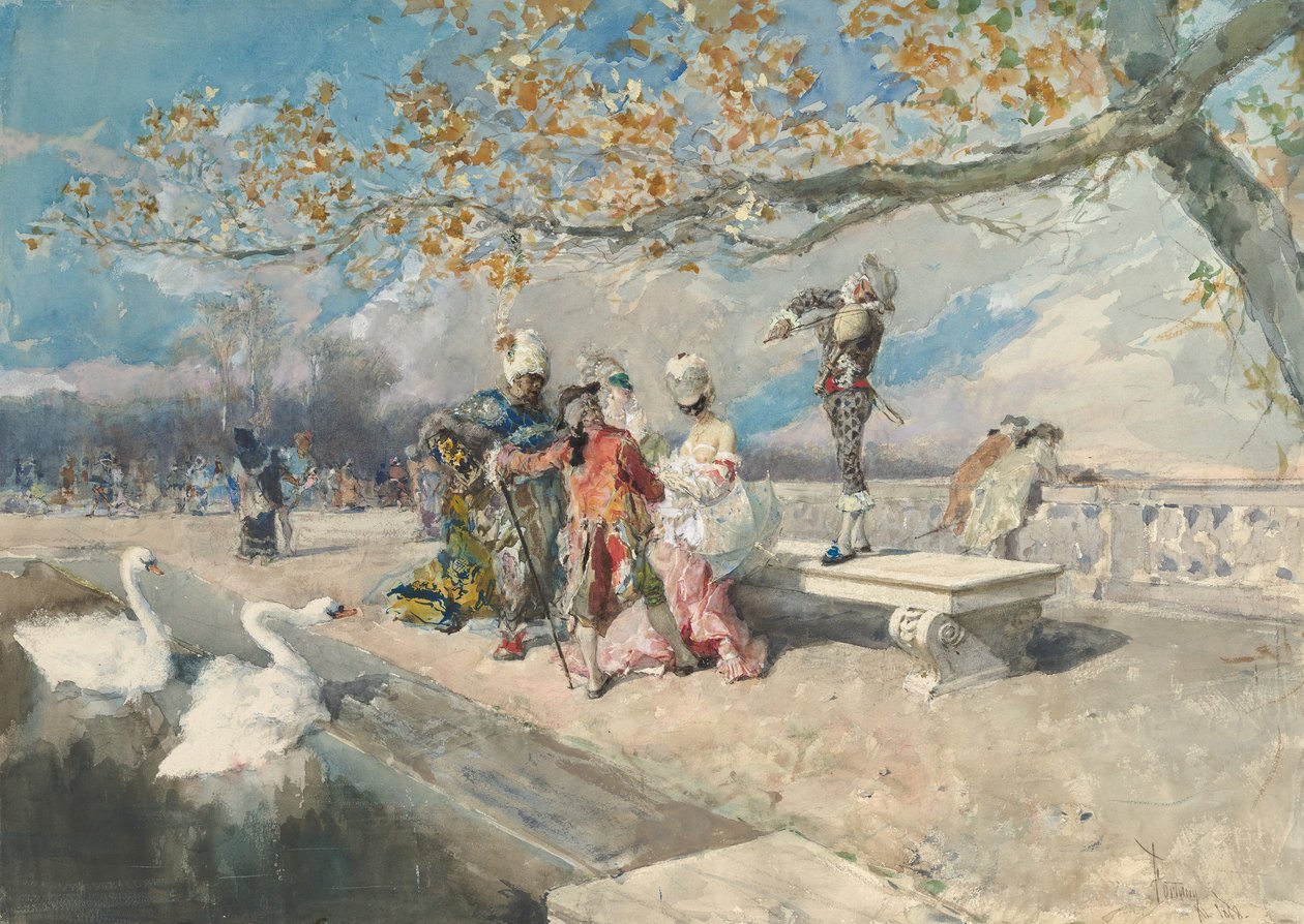 Maskerade door Mariano José María Bernardo Fortuny y Carbó