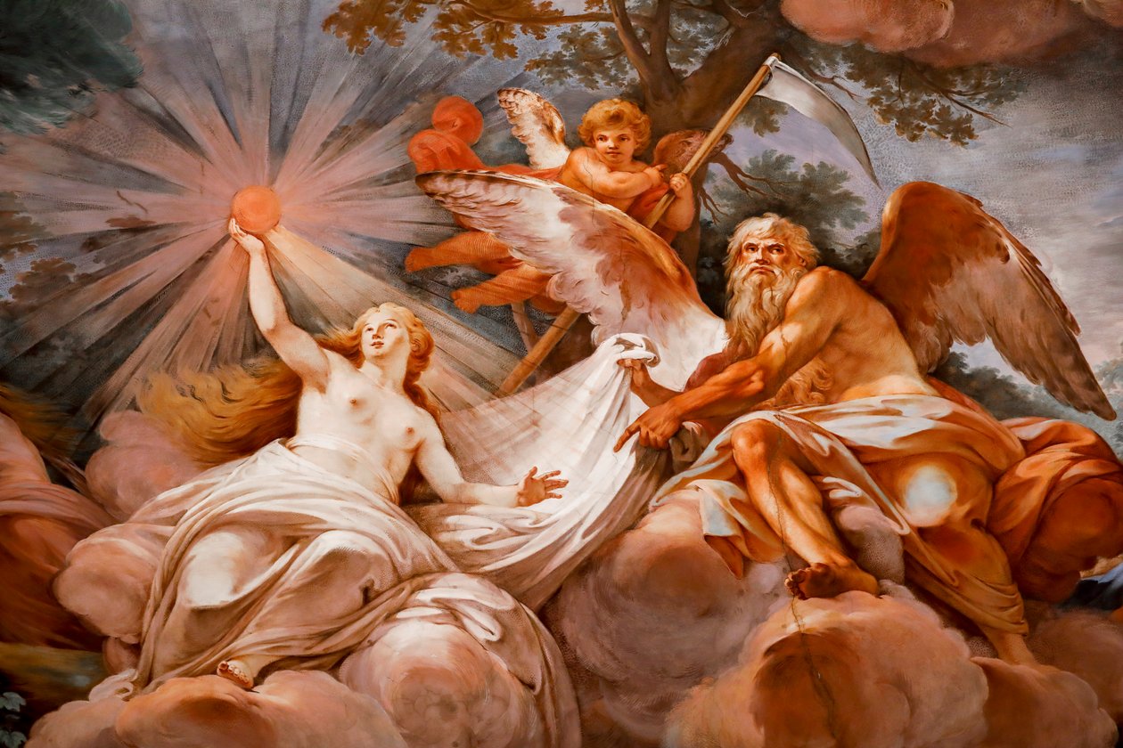 Romulus wordt verwelkomd in Olympus door Jupiter (detail) door Mariano Rossi