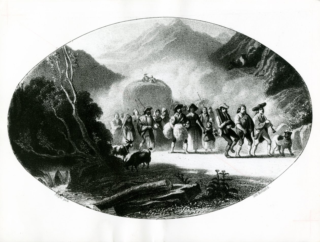 Terug van de oogst, 1842 door Marie Alexandre Alophe