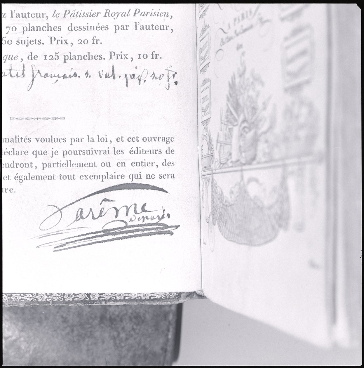 Handtekening van Marie Antoine Careme uit 