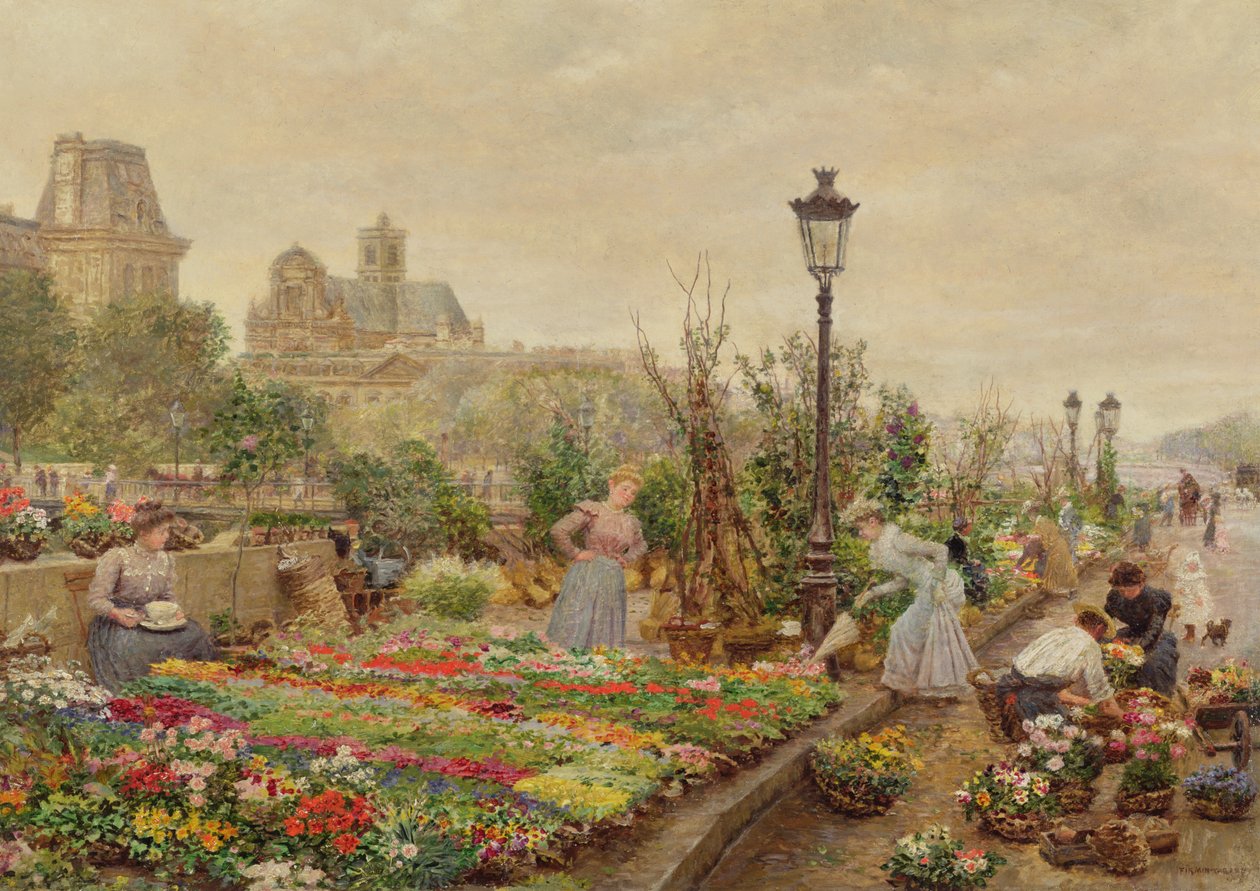 De Bloemenmarkt door Marie Francois Firmin-Girard
