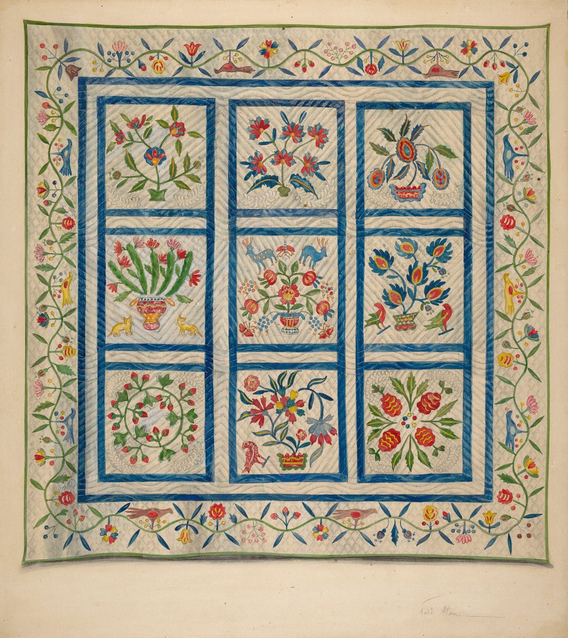 Quilt, ca. 1937 door Marie Alain