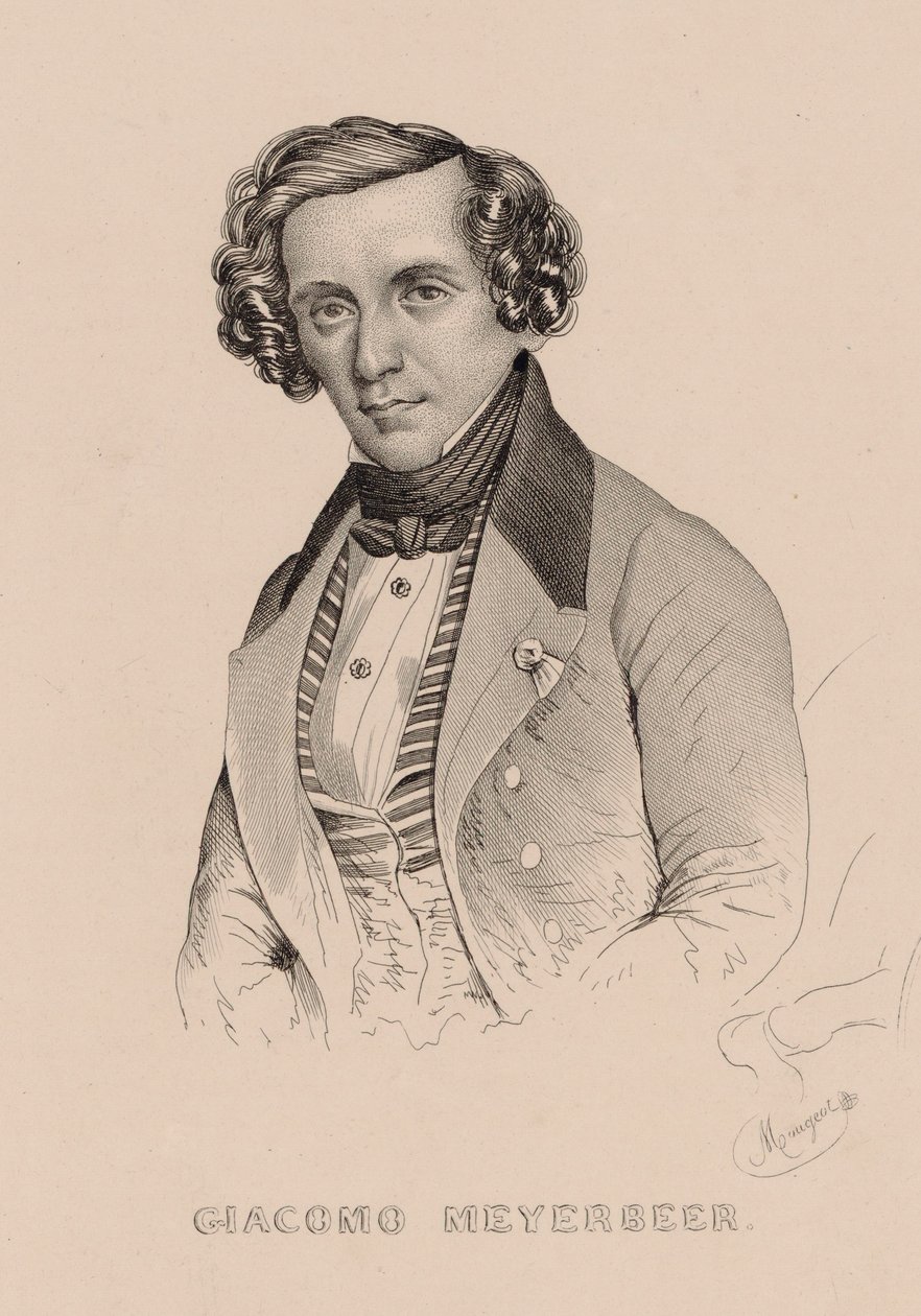 Portret van de componist Giacomo Meyerbeer, 1836 door Marie Alexandre Menut Alophe