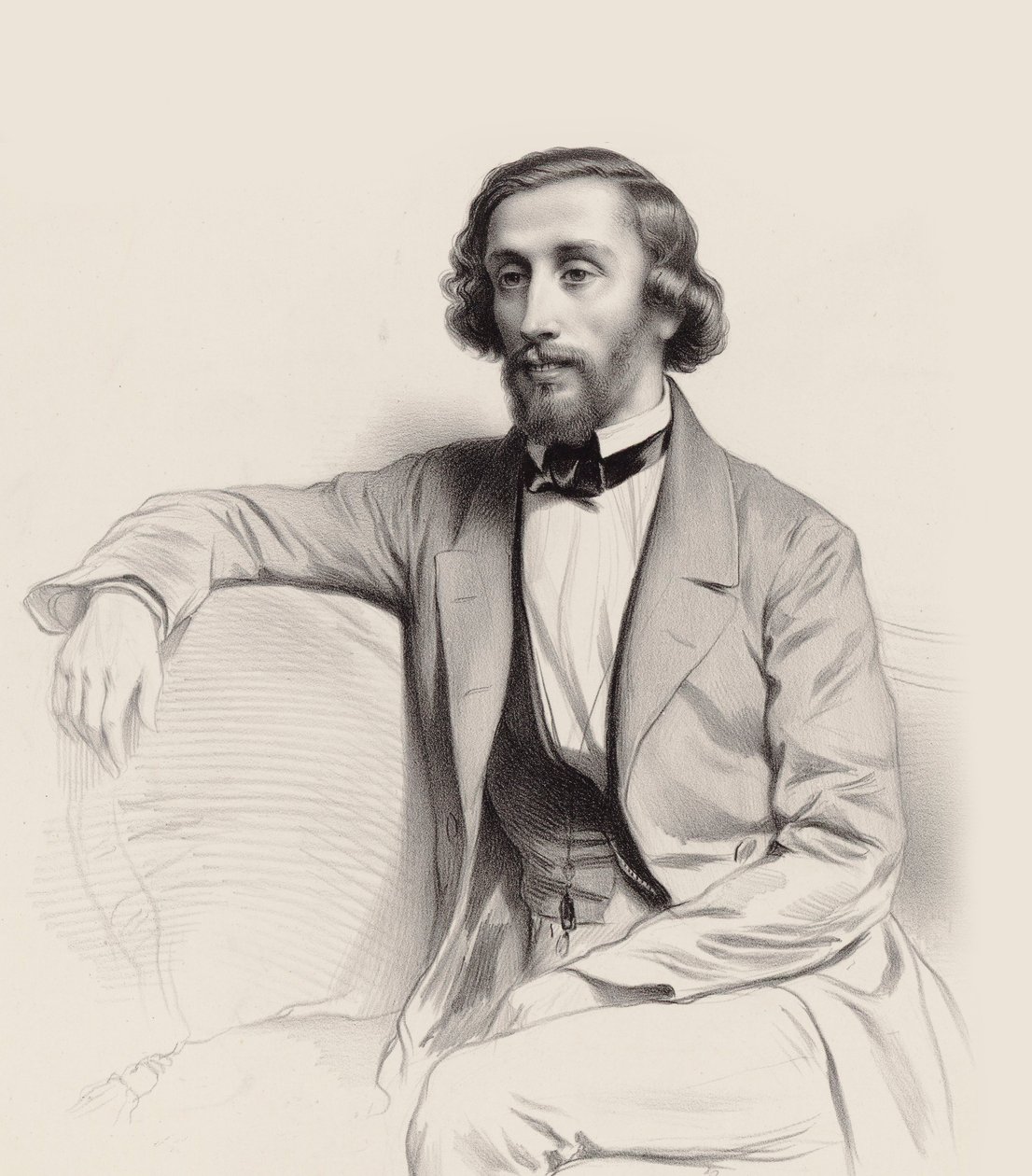 Portret van de pianist en componist Julius Schulhoff, 1854 door Marie Alexandre Menut Alophe