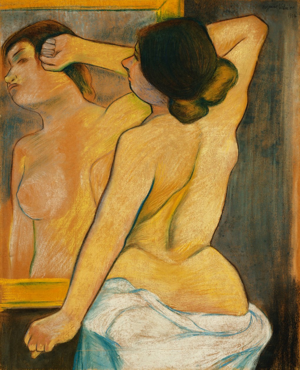 Naakte vrouw voor een spiegel, 1904 door Marie Clementine Valadon
