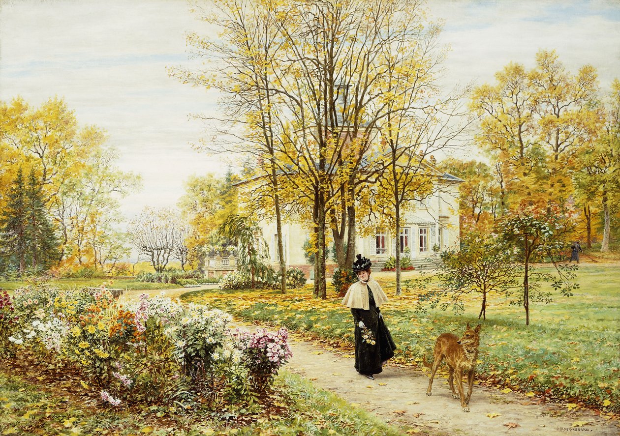 Wandeling op een Herfstdag door Marie Francois Firmin Girard