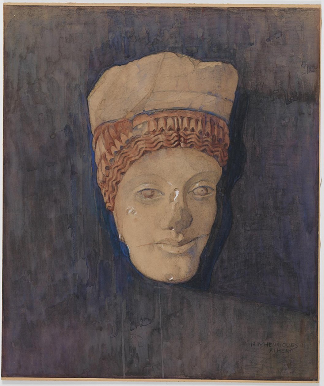 Hoofd van Kore (Akropolis museum inv. 696) door Marie Henriques