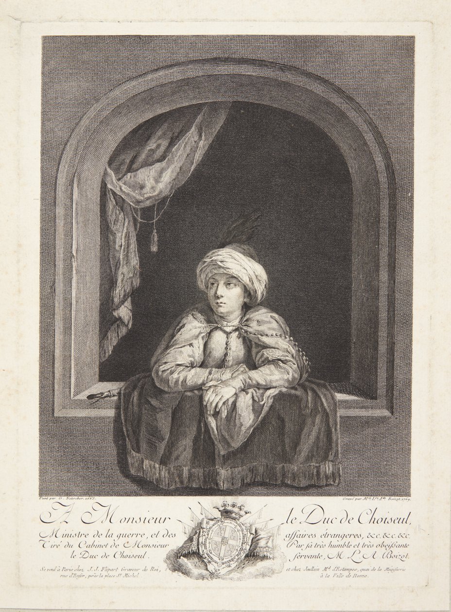 Een jongen met tulband in een raam door Marie Louise Adélaïde Boizot