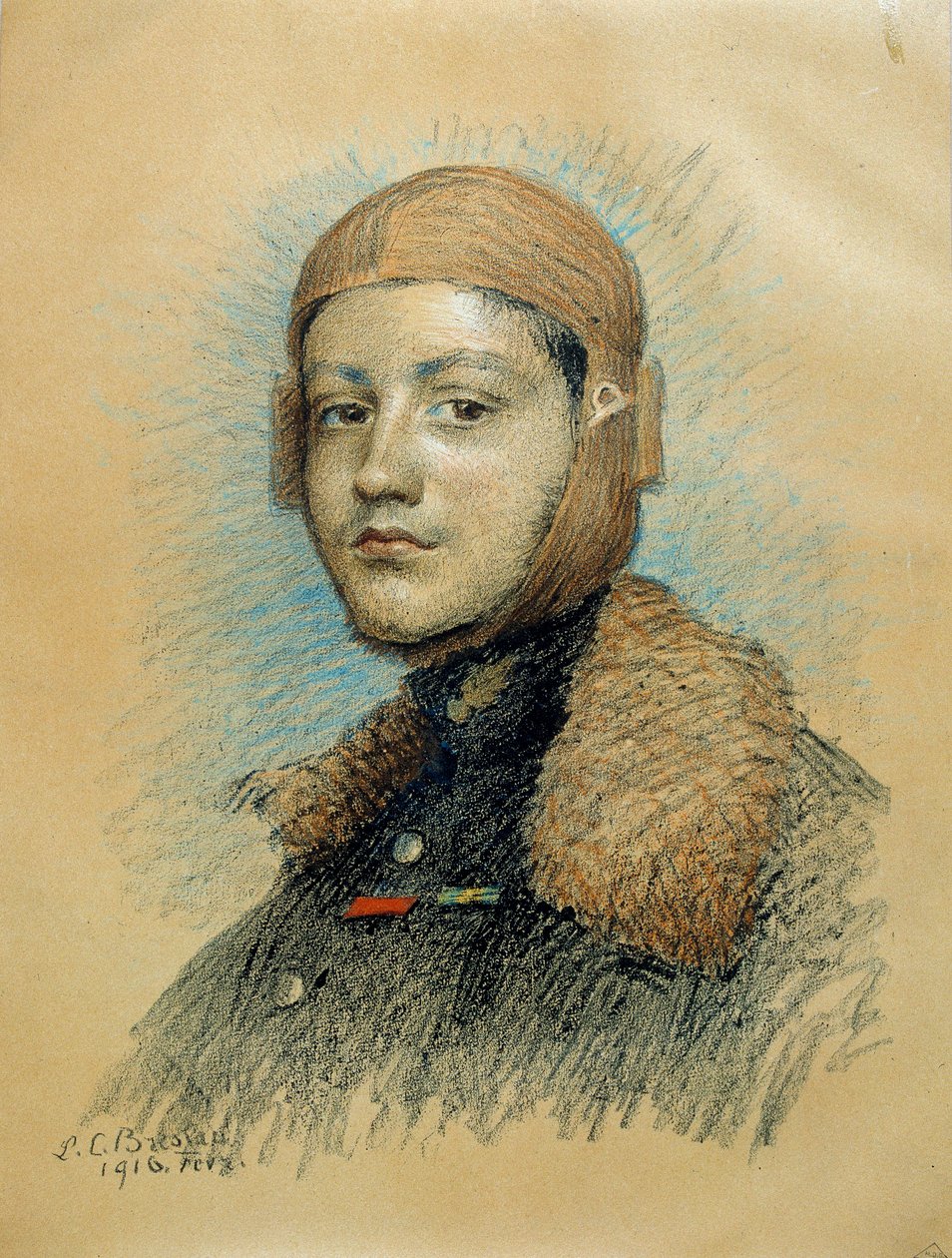 Portret van Georges Guynemer (1894-1917), Franse oorlogspiloot door Marie Louise Catherine Breslau