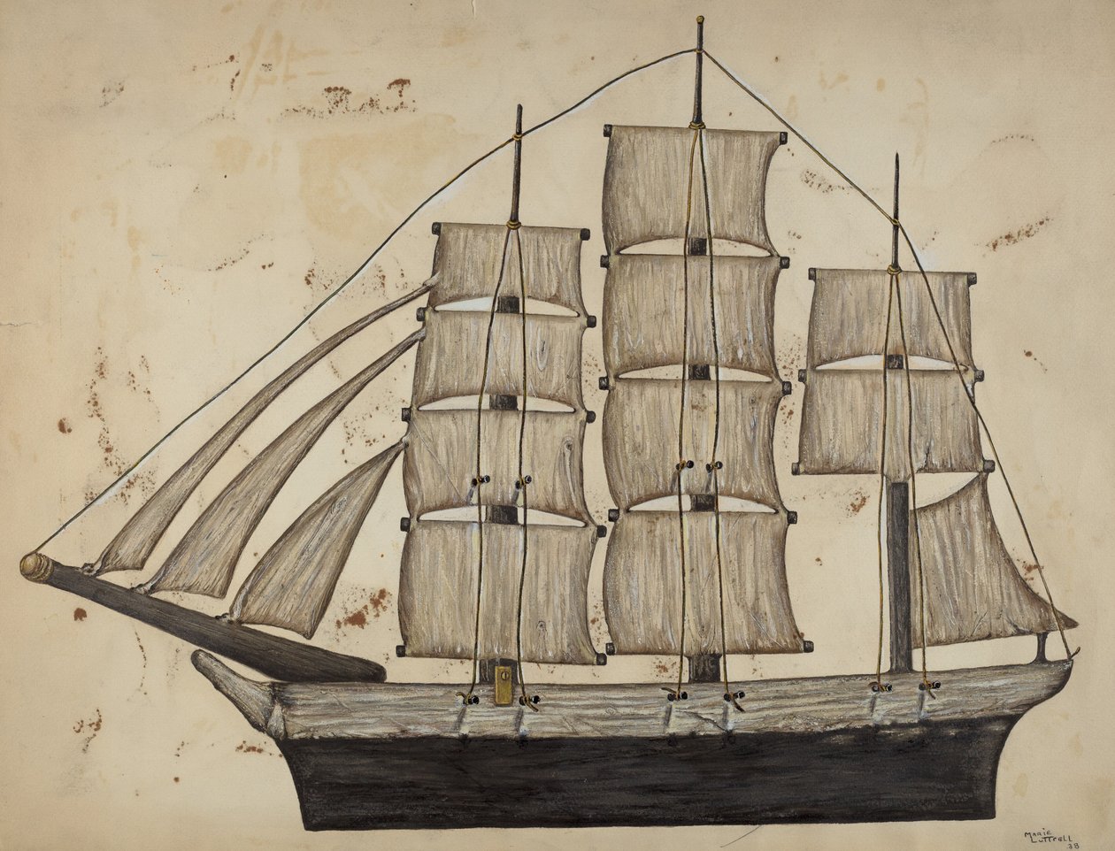Pa. Duits Schip, 1938 door Marie Lutrell