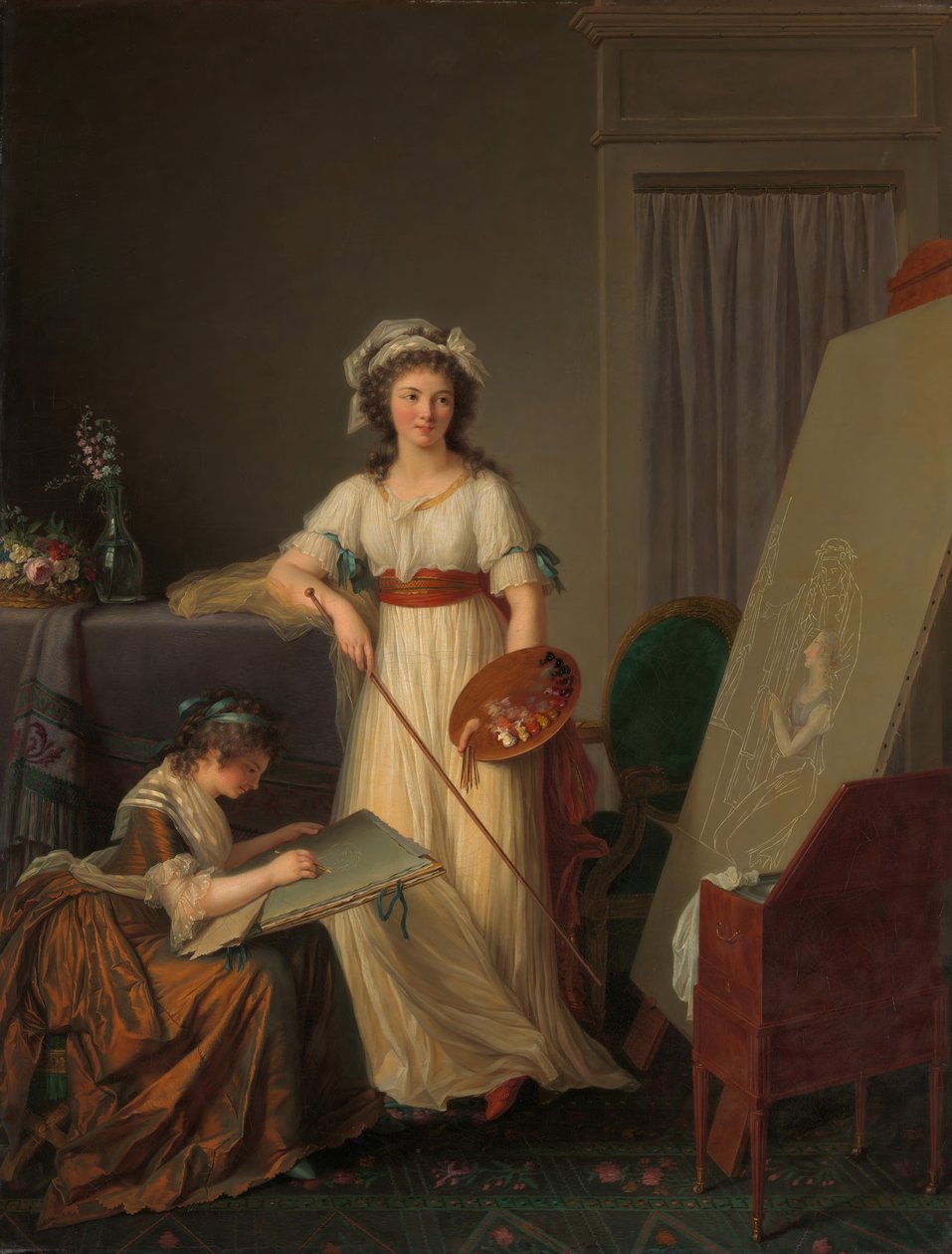 Het Interieur van een Atelier van een Vrouwelijke Schilder, 1789 door Marie Victoire Lemoine