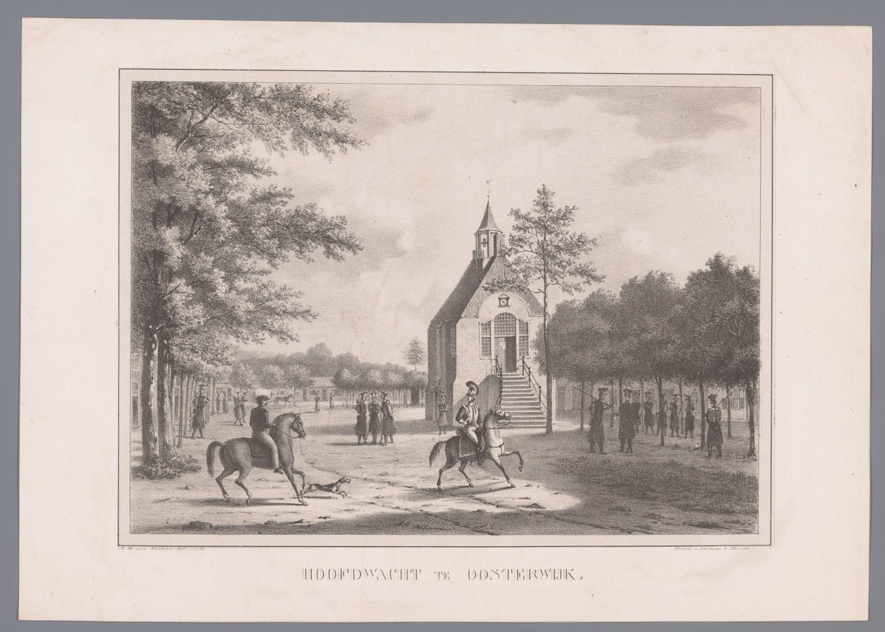 Gezicht op de hoofdwacht in Oosterwijk door Marinus Adrianus van Straten