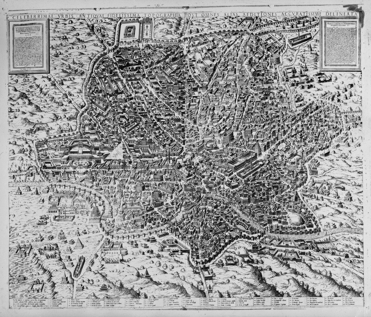 Kaart van Rome, 1579 door Mario Cartaro