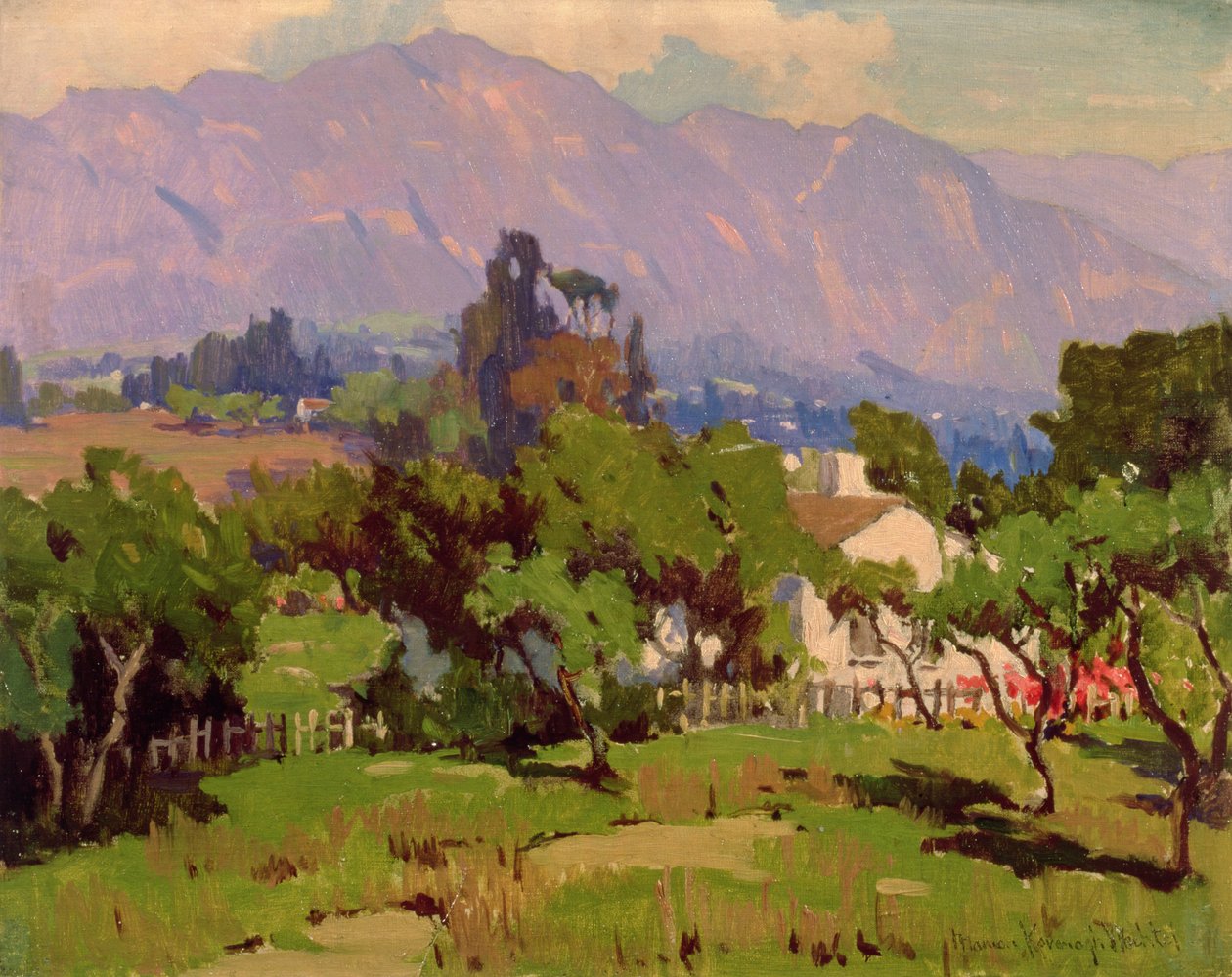 Zuidelijk Californisch landschap (olieverf op doek) door Marion Kavanagh Wachtel