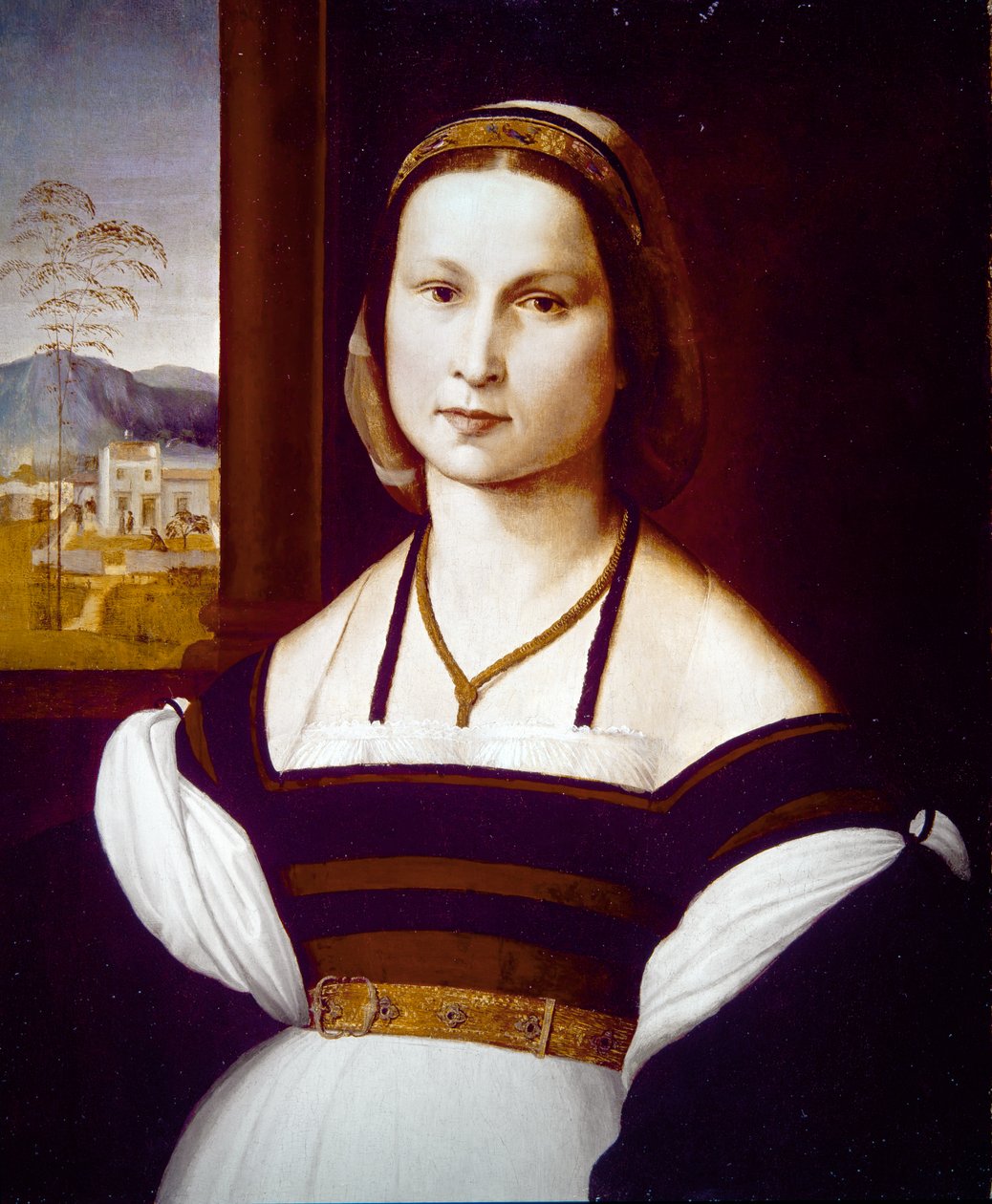 Portret van een jonge dame door Mariotto Albertinelli
