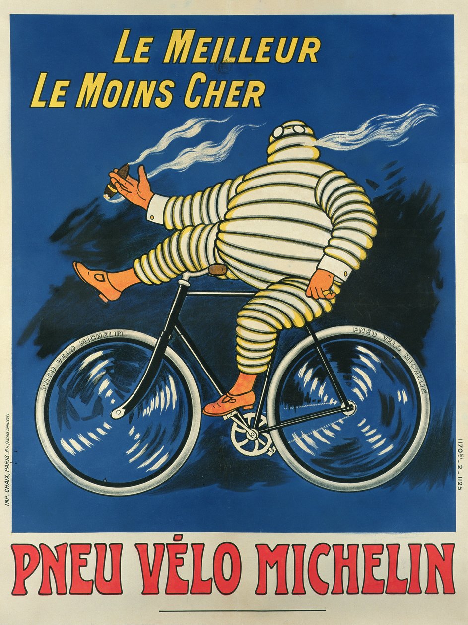 Poster die Michelin-banden adverteert, gedrukt door Chaix, Parijs door Marius (1867 1946) Rossillon