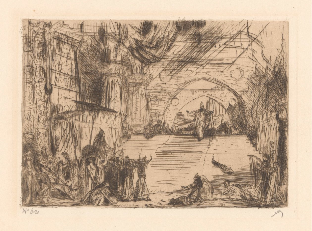 Bezoek van de koningin van Seba door Marius Bauer (signed by artist)