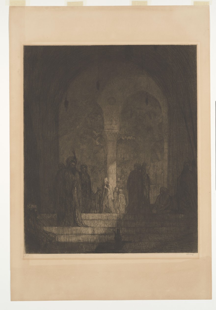 Voorportaal van een moskee door Marius Bauer (signed by artist)