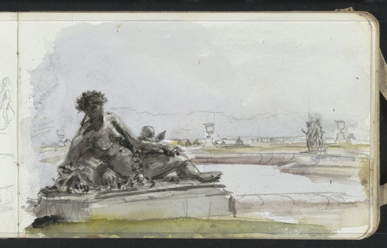 Beeld van een waternimf in de tuin van Versailles door Marius Bauer