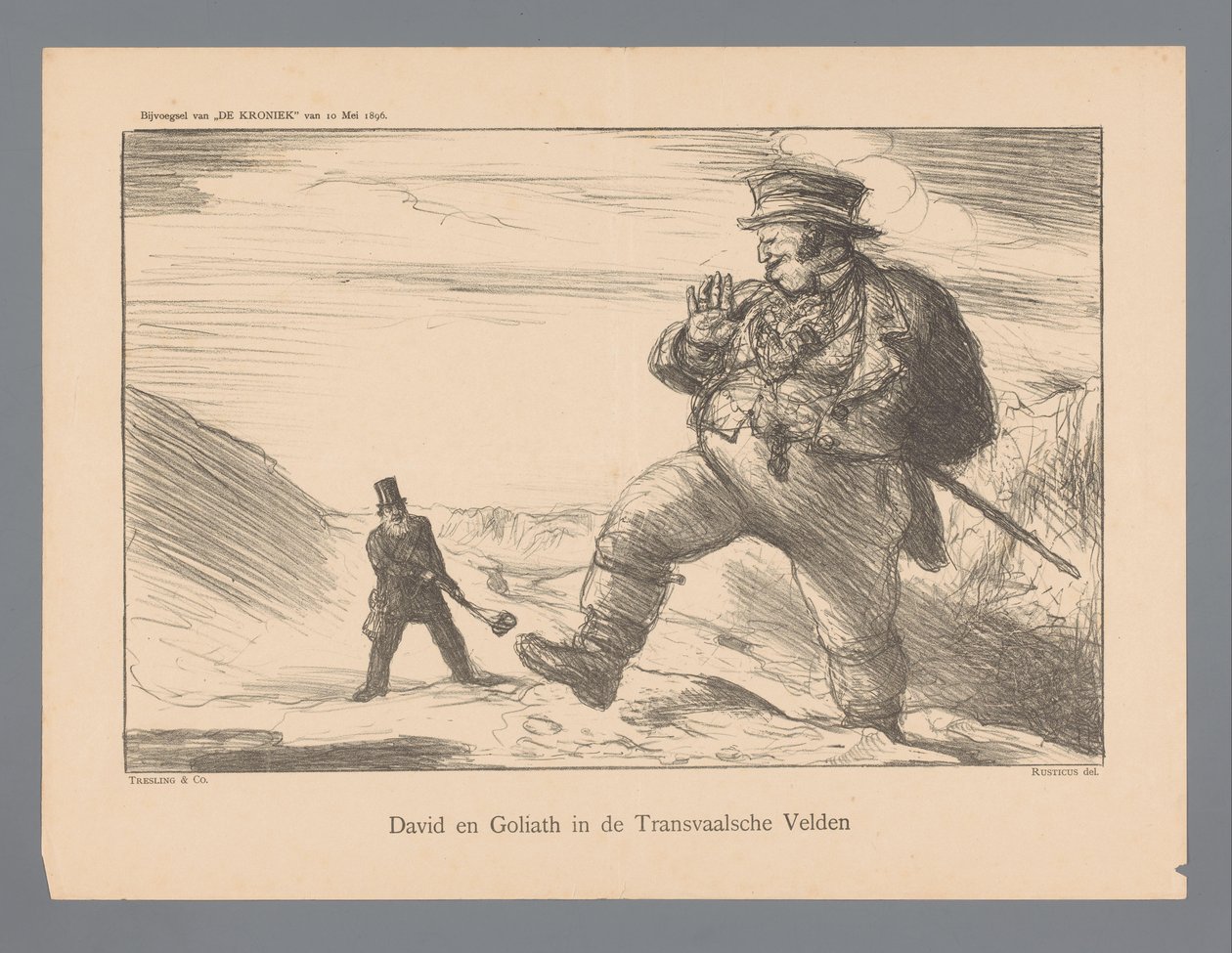 David en Goliath in de Transvaalsche Velden door Marius Bauer